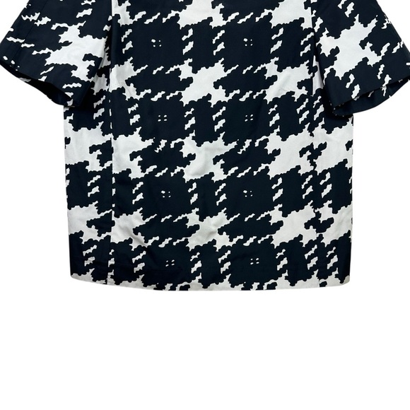 Weekend Max Mara, New Life Houndstooth Short-Sleeve Blouse Black/White Size 6 US - Picture 11 of 15